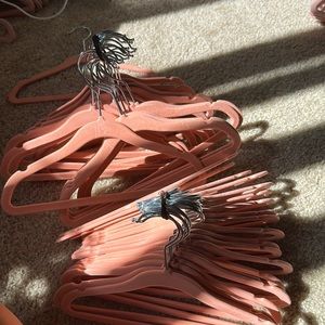 40 pink velvet baby hangers